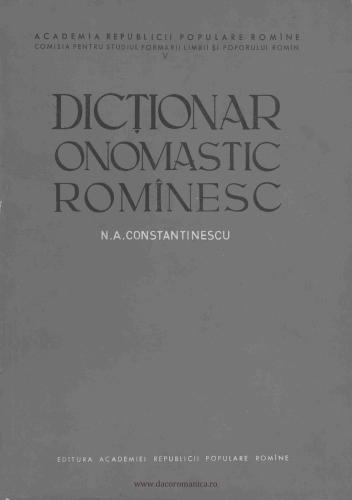 Dicţionar onomastic românesc