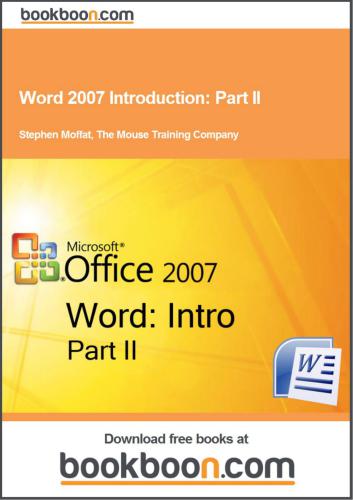 Word 2007 Introduction. Part II