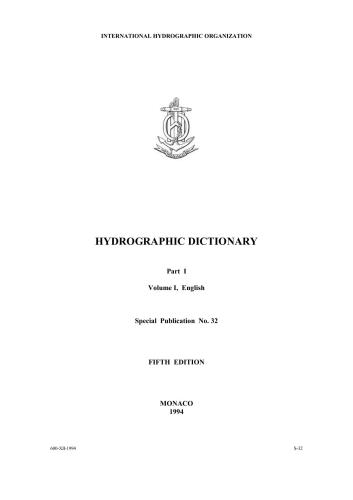 Hydrographic Dictionary. Part 1. Volume 1