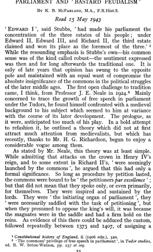 Parliament and 'Bastard Feudalism'