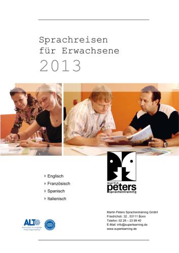 Sprachreisen für Erwachsene 2013