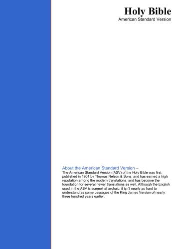 Bible. Holy Bible. American Standard Version (ASV)