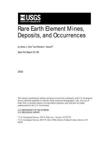 Rare Earth Element Mines, Deposits, and Occurrences