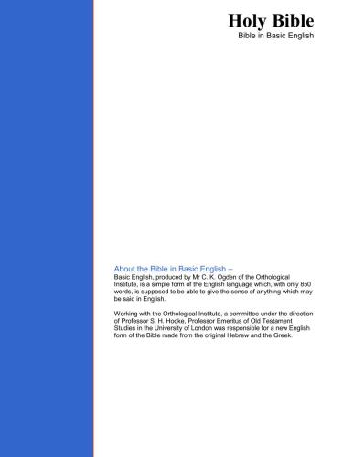 Bible. Holy Bible. Bible in Basic English (BBE)