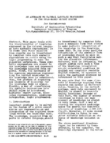 Approach to natural language processing using rules