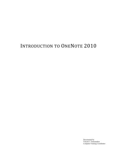 Introduction to OneNote 2010