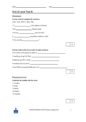 Total English Starter Tests