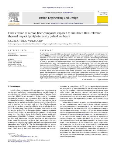 Fiber erosion of carbon fiber composite exposed to simulated ITER-relevant thermal impact by high-intensity pulsed ion beam