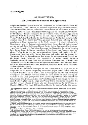 Der Bunker Valentin. Zur Geschichte des Baus und des Lagersystems