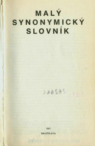 Maly synonymický slovník