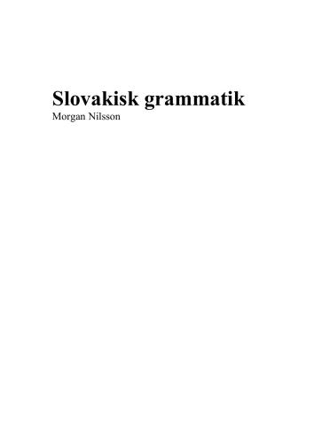 Slovakisk Grammatik