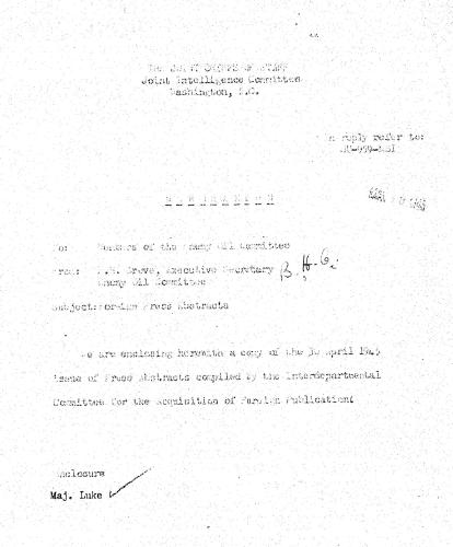 Memorandum to members of the Enemy Oil Committee