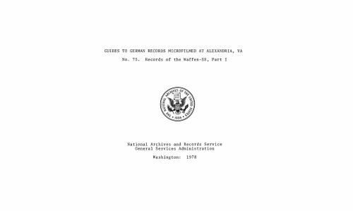 Guides to German records microfilmed at Alexandria, Va