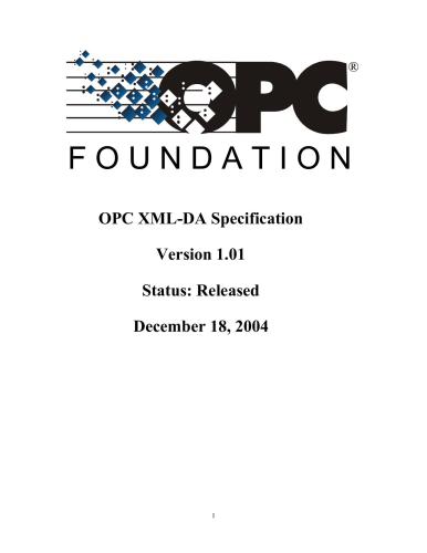 OPC XML-DA Specification Version 1.01