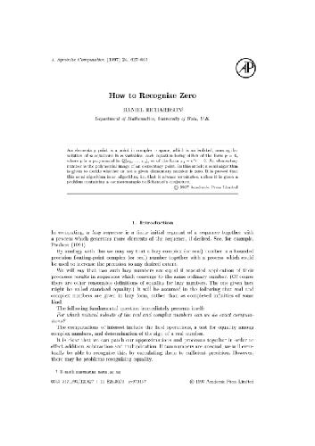 How to recognize zero