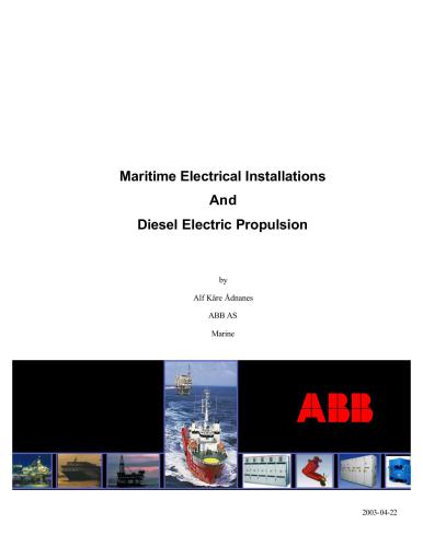 Maritime Electrical Installations and Diesel Eectric Propulsion