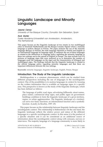 Linguistic Landscape and Minority Languages