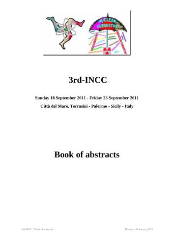 3rd International Nuclear Chemistry Congress (INCC) - Book of abstracts
