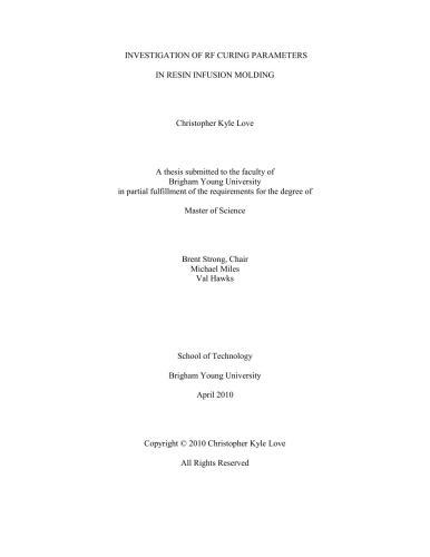 Investigation of RF curing parameters in resin infusion molding