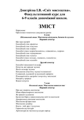 Світ мистецтва. Факультативний курс для 6-9 класів допоміжної школи