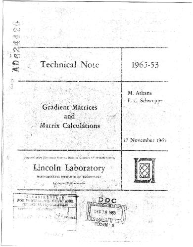 Gradient Matrices and Matrix Calculations