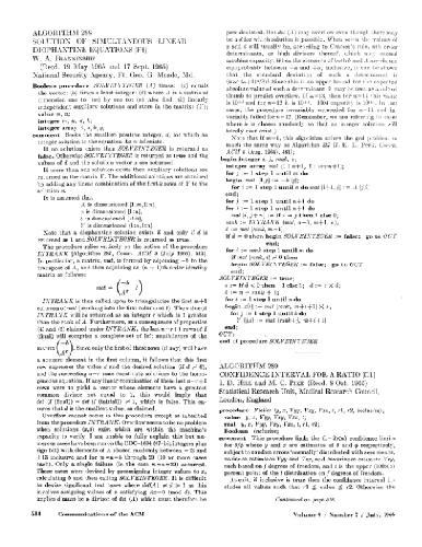 Algorithm 288, Solution of linear Diophantine systems