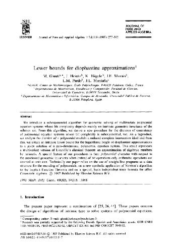 Lower bounds for diophantine approximations