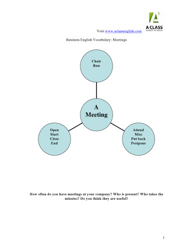 Business English lesson plan for teachers - Meetings