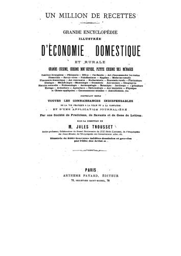 Grande encyclopedie illustree d'economie domestique et rurale. Volume 2