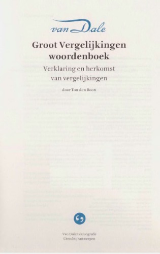 Van Dale Groot Vergelijkingen woordenboek / Большой словарь сравнений фан Дале