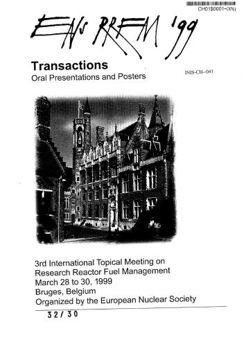 Research Reactor Fuel Management 3 (RRFM 1999)