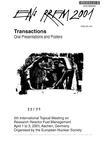 Research Reactor Fuel Management 5 (RRFM 2001)