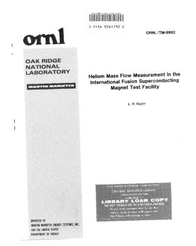 Helium Mass Flow Measurement in the International Fusion Superconducting Magnet Test Facility