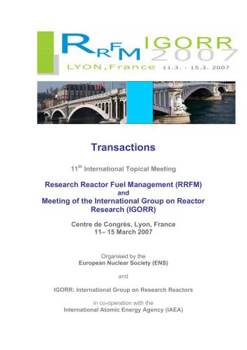 Research Reactor Fuel Management 11 (RRFM 2007)