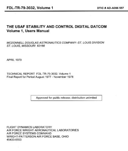 Digital Datcom (fortran source and report)