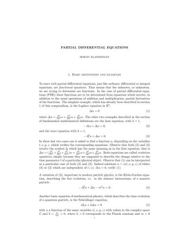 Partial Differential Equations