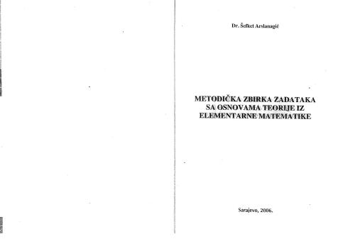 Metodička zbirka zadataka sa osnovama teorije iz elementarne matematike