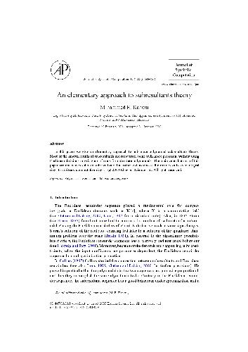 Elementary subresultants theory. JSC2003