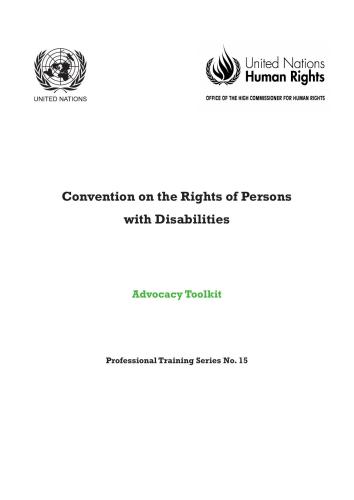 Convention on the Rights of Persons with Disabilities: Advocacy Toolkit