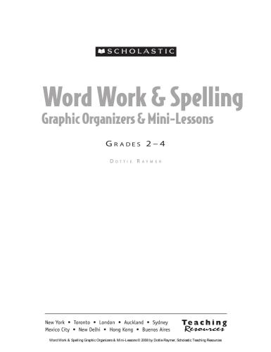 Word Work & Spelling. Graphic Organizers & Mini-Lessons