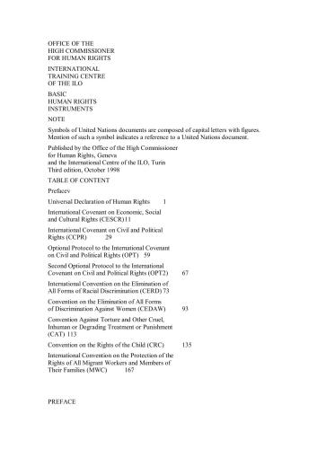 Basic Human Rights Instruments