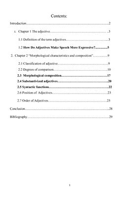 Report: Adjective