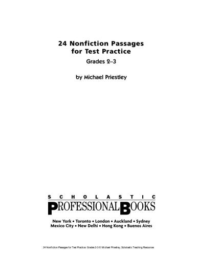 24 Nonfiction Passages for Test Practice. Grades 2-3