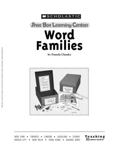 Word Families. Shoe Box Learning Centers