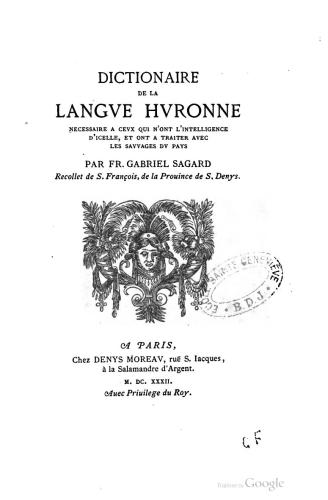 Dictionnaire de la langue huronne