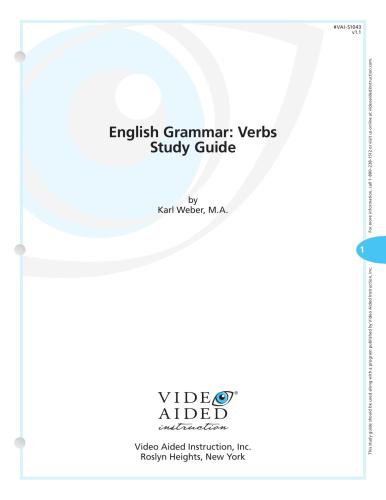 English Grammar Study Guide (DVD 04: Verbs)