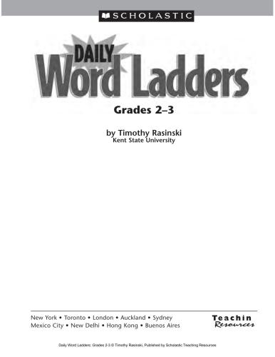 Daily Word Ladders. Grades 2-3