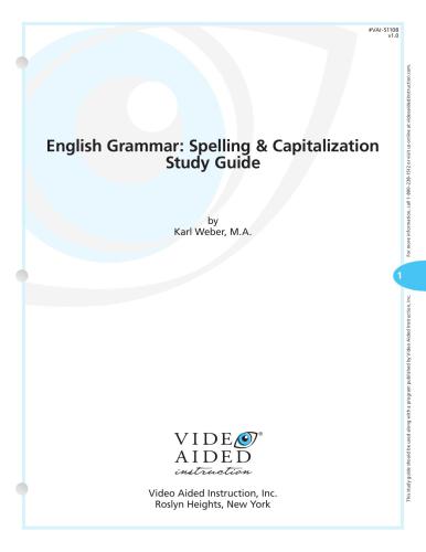 English Grammar Study Guide (DVD 10: Spelling & Capitalization)