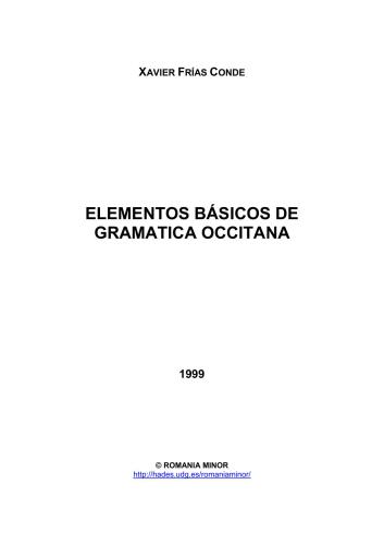Elementos Básicos de Gramatica Occitana