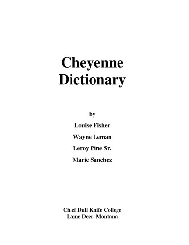 Cheyenne Dictionary